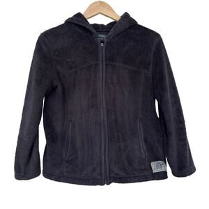 Life is Good Black Fleece Fuzzy Full Zip Hoodie Sz S